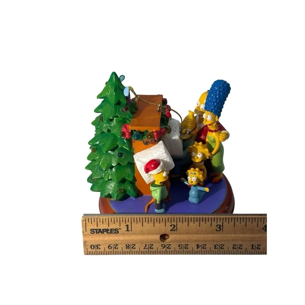 2005 Simpsons Bradford Christmas Ornament Illuminated Together Around The Piano